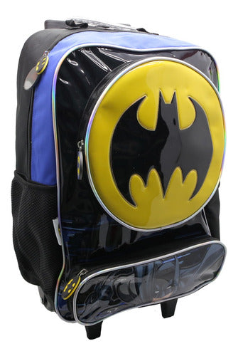 Mochila Con Carro Batman Con Luz Lj383 Dc Original 18''