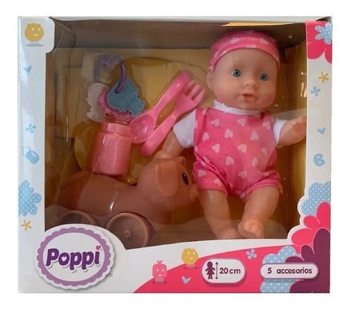 Muñeca Poppi  Con Sonido Y  Biberon 20cm 28045