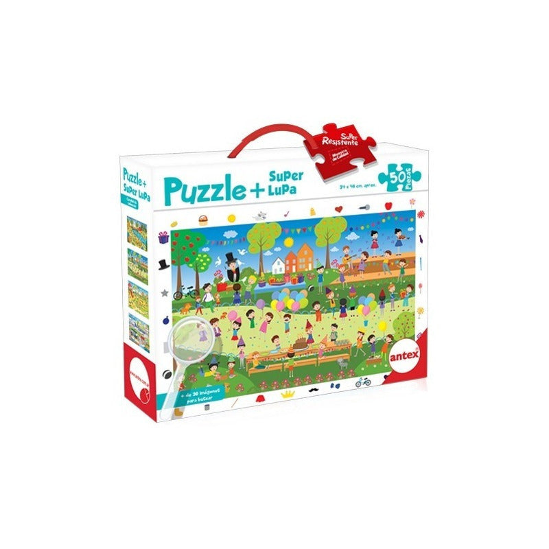 Rompezabezas Puzzle 50 Piezas Con Lupa Original Antex 3035
