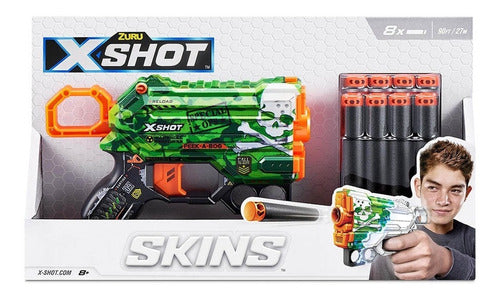 Pistola X-shot Skins Menace Con 8 Dardos Original Zuru 7297
