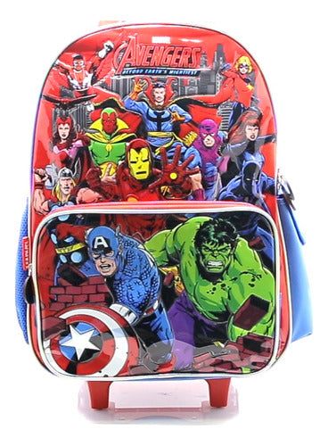 Mochila Con Carro Avengers Vengadores Sp138 Original 18''