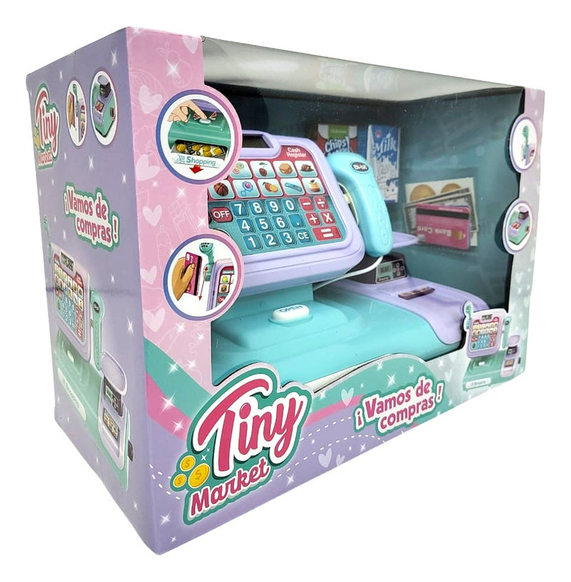 Caja Registradora Tiny Con Accesorios Tts Tuttishop Color Celeste