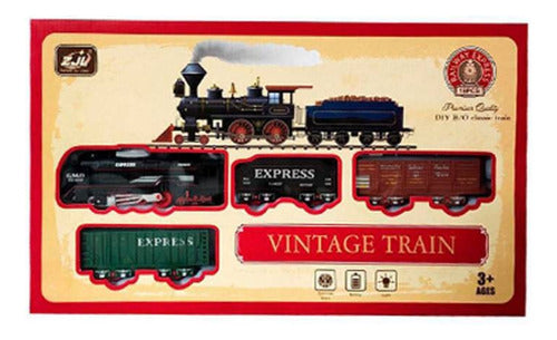 Tren A Pila Vintage Train Con Luz Sebigus 53274