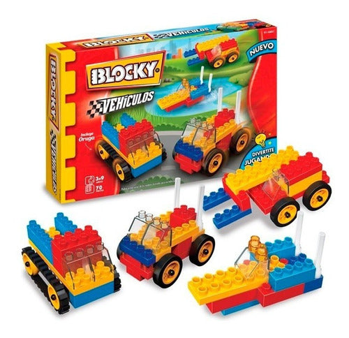 Blocky  Vehículos 2 Bloques Para Armar 70 Piezas 0601