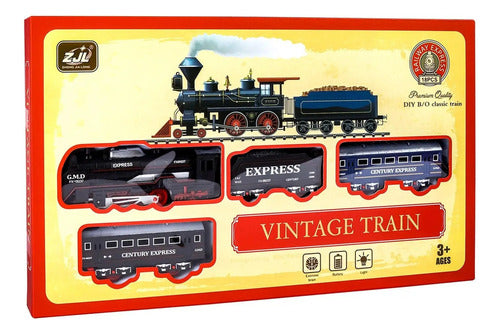 Tren A Pila Vintage Train Con Luz Sebigus 53274