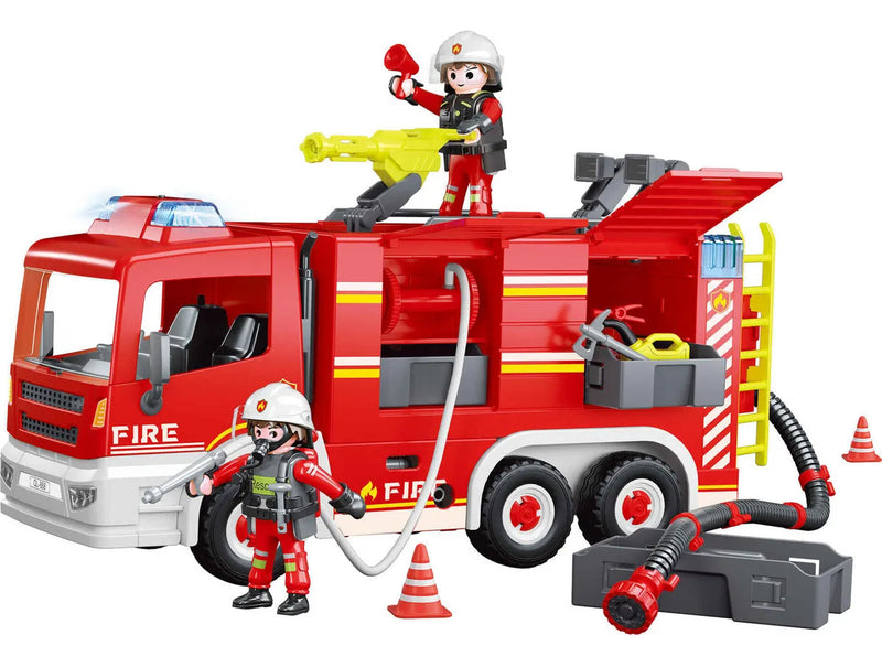 Camion Bomberos Con Luz Y Sonido Power Planet 14217 Color Rojo