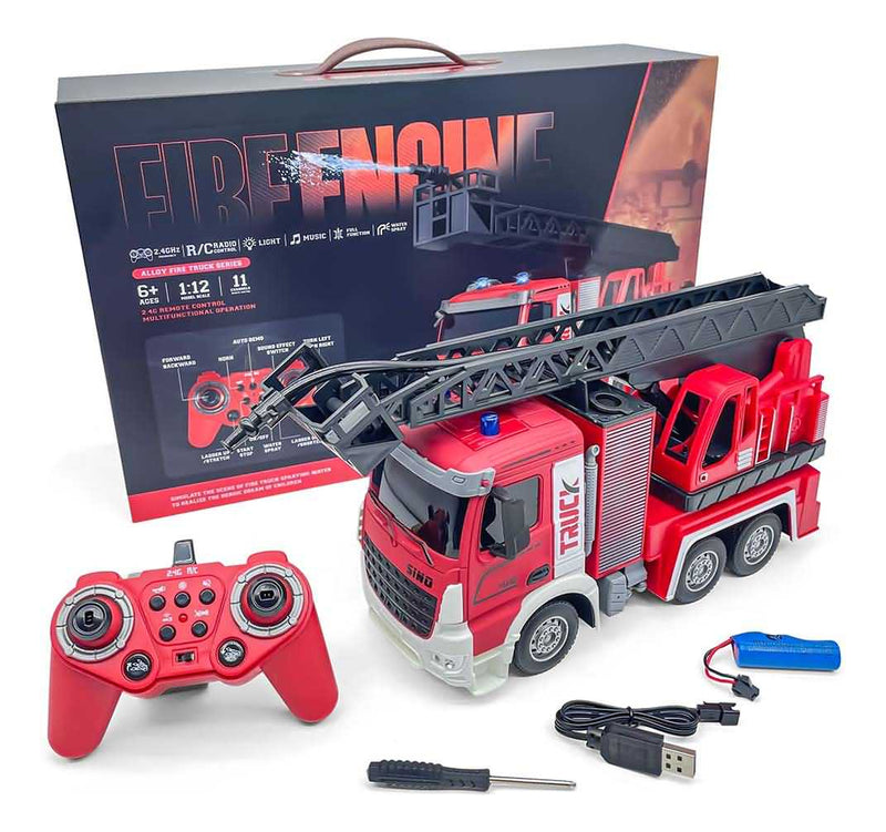 Camion Bomberos Control Remoto Luz Sonido 1:12 Cresko Ft991