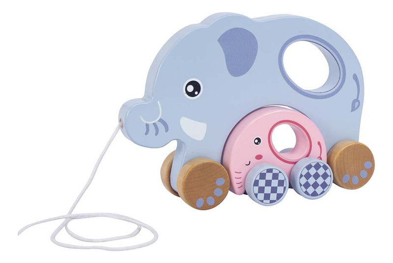 Elefante De Arrastre Madera Con Juego De Encastre Fl593