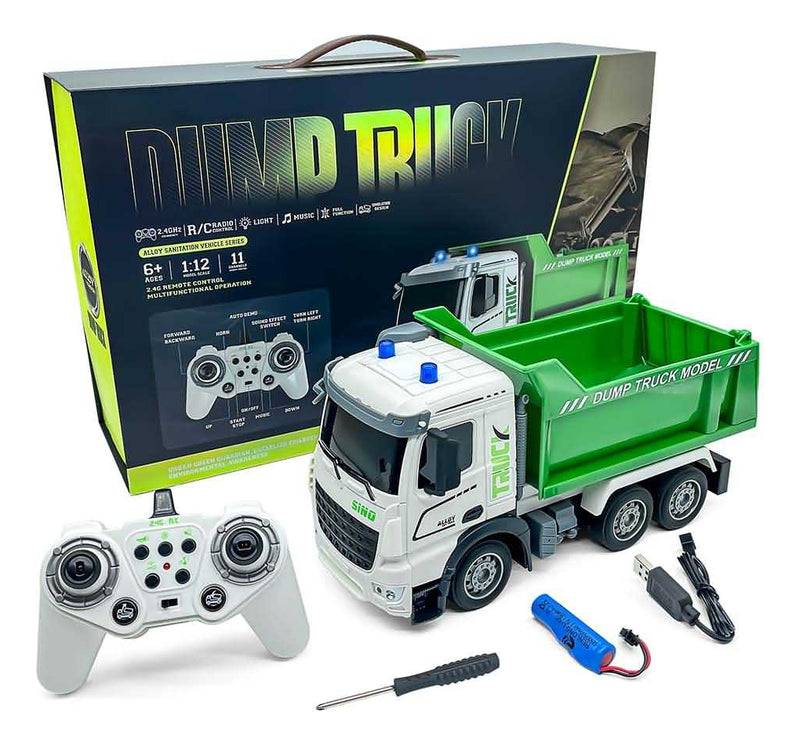 Camion Volcador Control Remoto Luz Sonido 1:12 Cresko Ft992