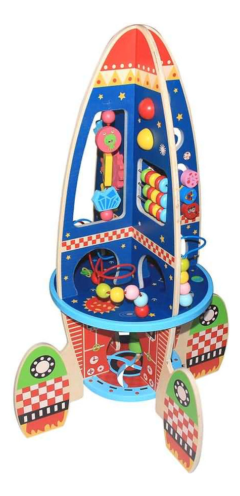 Cohete Multiactividad Madera Nave Espacial Fl581