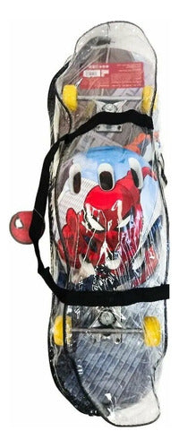 Skate Spiderman C/casco Y Proteccion En Bolso Sebigus 12005