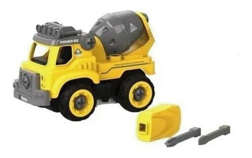 Camion Mezclador Con Sonido Y Herramienta Diy Ik0062 Color Amarillo Personaje Mezclador