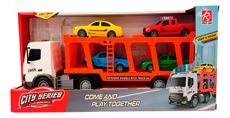 Camion Mosquito Con 4 Vehiculos Con Luz Y Sonido Ik0721