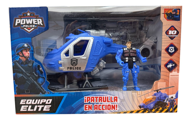 Playset Policia Con Figura Y Accesorios Sebigus 55551 Color Azul