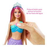 Barbie Muñeca Sirena Luces Magicas Orig.mattel Hdj36