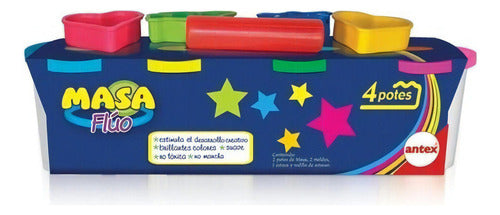 Masa Para Moldear Modelo 4 Super Potes Fluo Antex