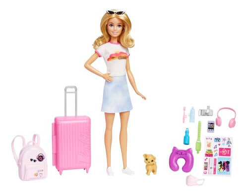 Barbie Muñeca Viajera Con Mascota Orig.mattel Hjy18