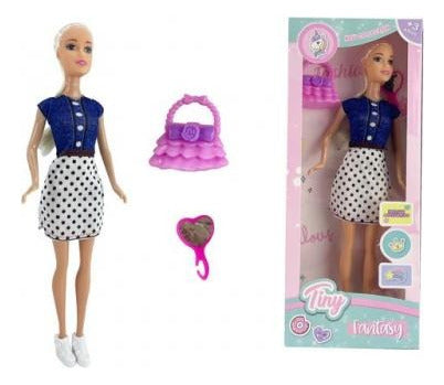 Muñeca Tiny Fashion Con Accesorios Sebigus 53389