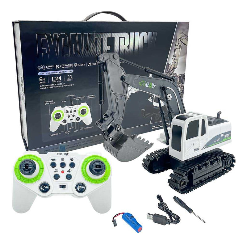 Camion Excavador Control Remoto Luz Sonido 1:24 Cresko Ft993