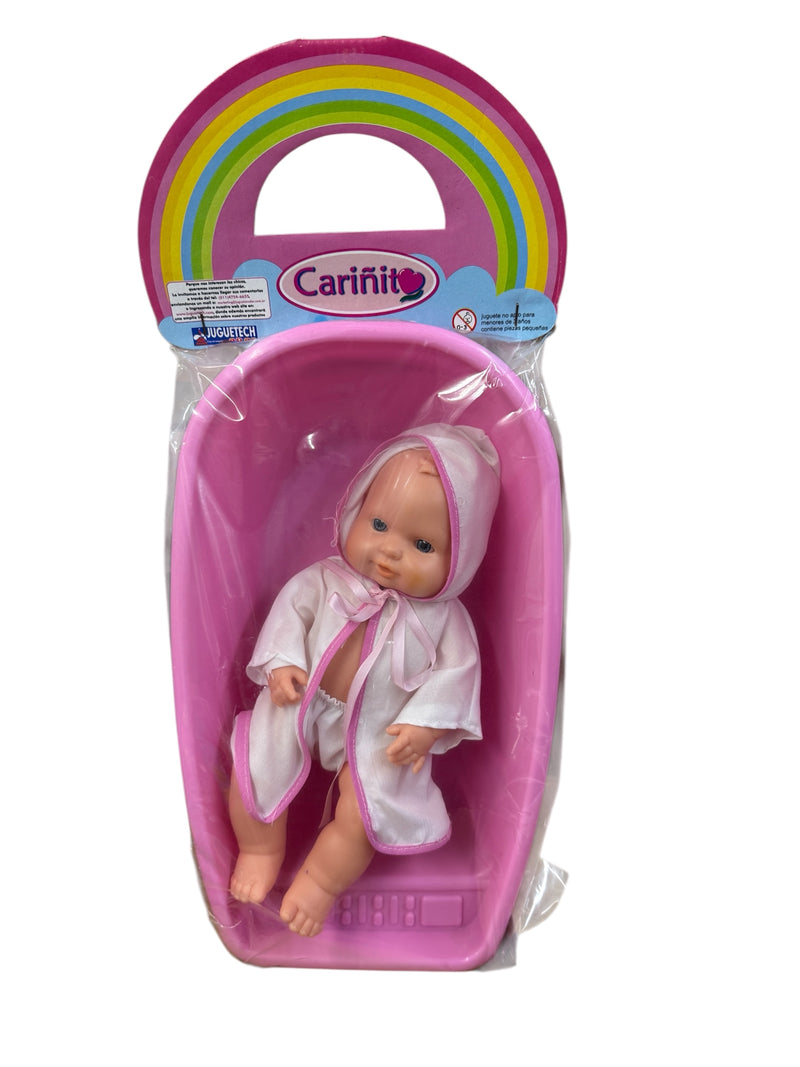 Muñeca Bebote Con Salida De Baño Y Bañadera Cariñito