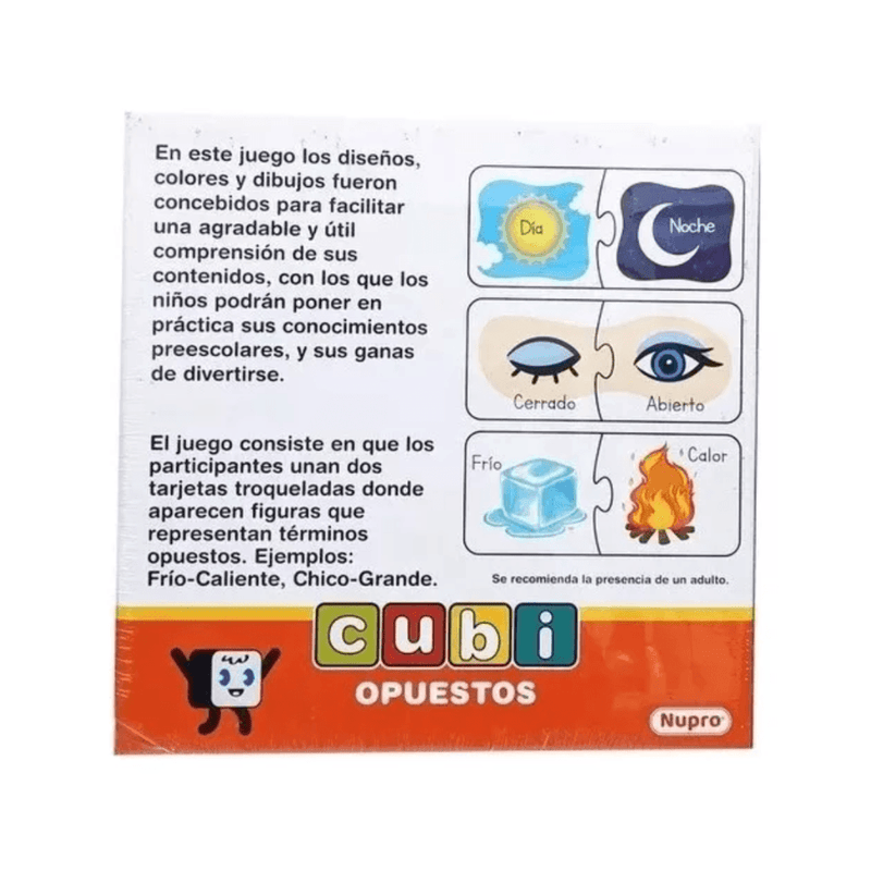 Cubi Opuestos Juego De Mesa Didactico Nupro 1402