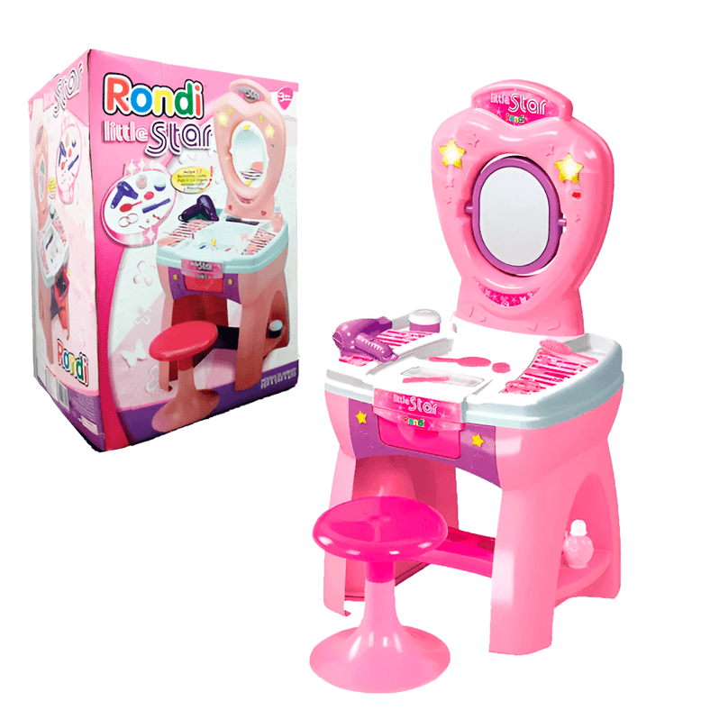 Tocador Little Star Luz Pinturas Con Banquito Original Rondi