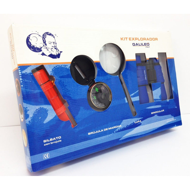 Kit Explorador Galileo Con Binocular,brujula,lupa,silbato
