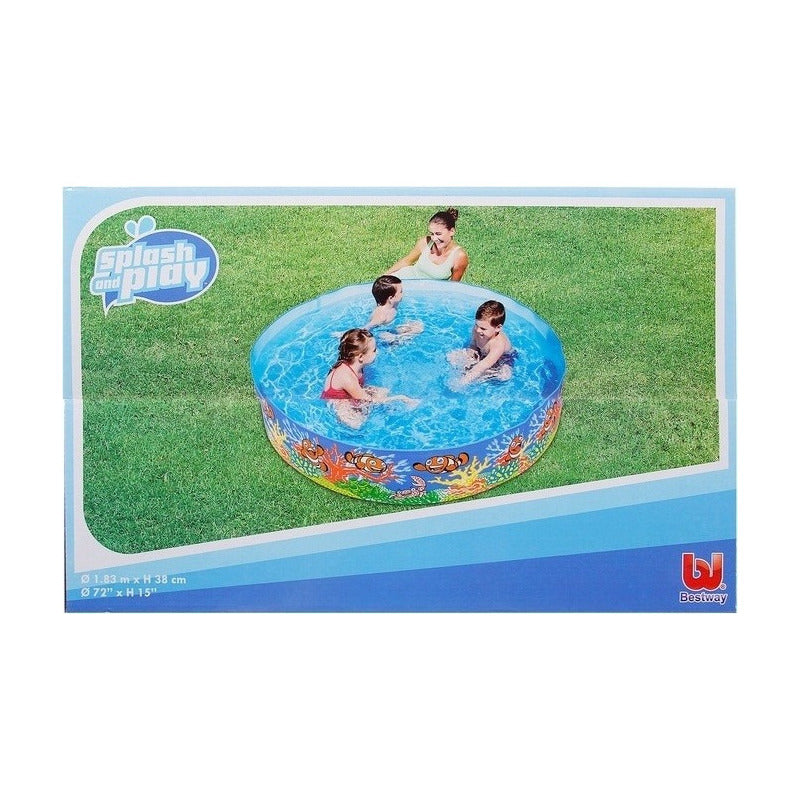 Pileta Rigida Pvc Redonda Motivo Peces 183x38cm Bestway