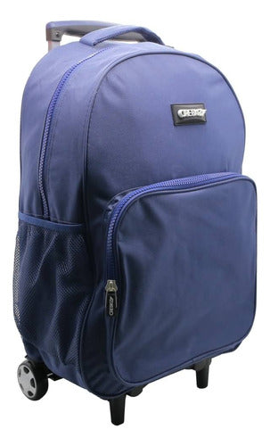Mochila Con Carro Azul Liso 20'' Ck665 Original Cresko