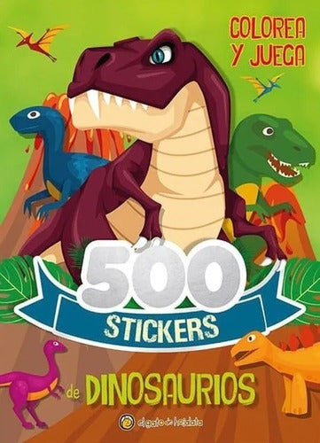 500 Stickers De Dinosaurio Colorea Juega Libro P/niños 2473