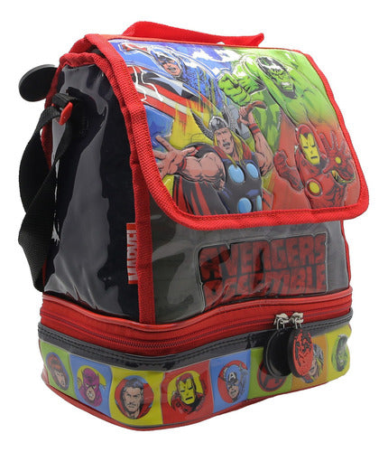 Lunchera Escolar Cresko Avengers Assemble Termico Color Rojo
