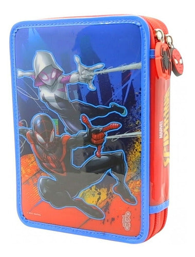 Cartuchera Spiderman 2 Cierres C/utiles Ha589 Original