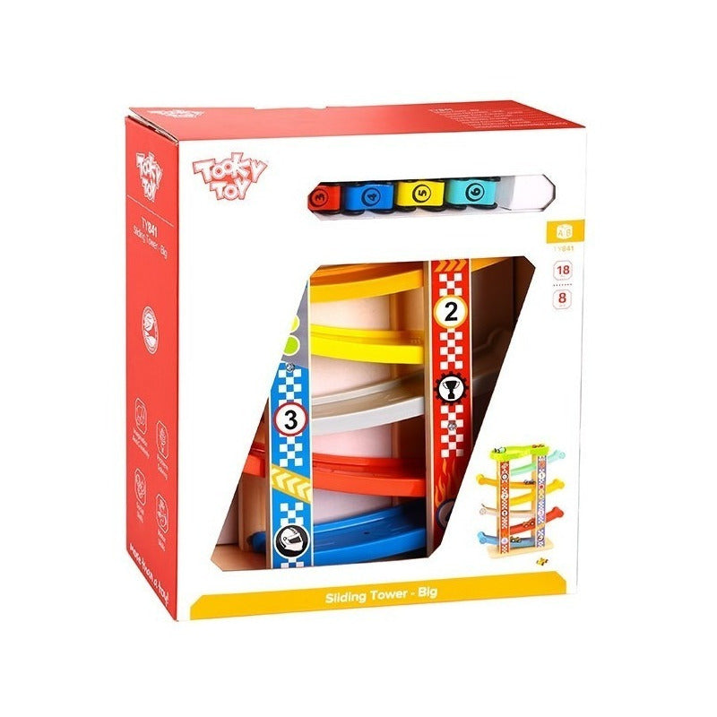 Torre Deslizante C/piezas Madera Y Plasticas Tooky Toy Ft685