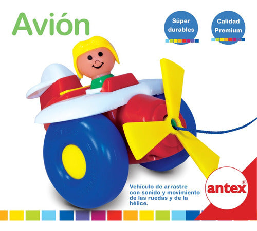 Avion Con Figura Arrastre Original Antex 2286