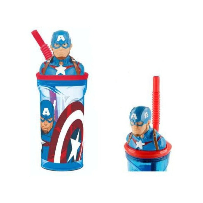 Vaso Capitan America C/figura En 3d Licencia Original Sp816