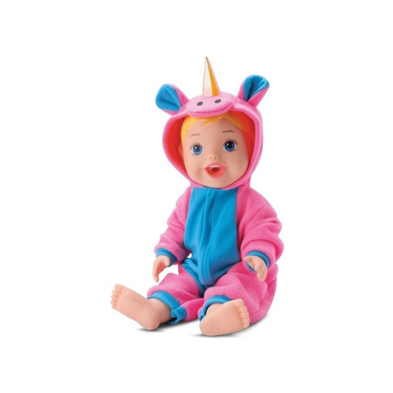 Muñeca Bebe Unicornio Con Pijama Y Pañal Ikdiv016