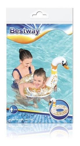Salvavidas Flotador Inflable Cisne Glitter Bestway 36306