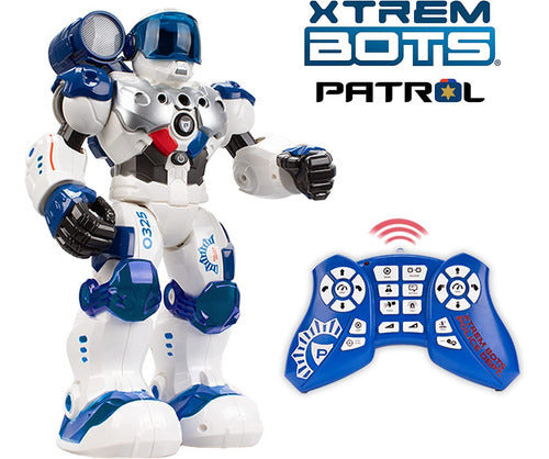 Robot Patrol A Radio Control Luz Y Sonido Xtrem Bots 67005