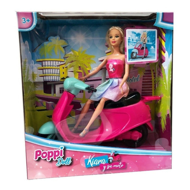 Muñeca Poppi Doll Kiara Y Su Moto B089
