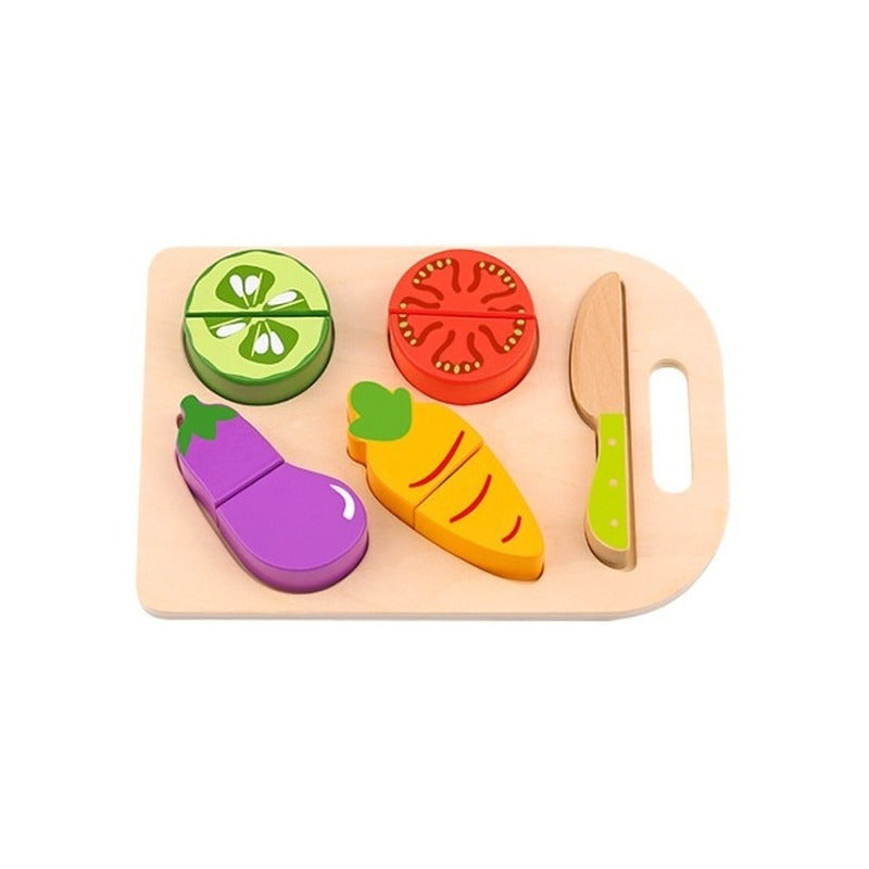 Cortando Vegetales Encastre Piezas Madera Tooky Toy Ft688