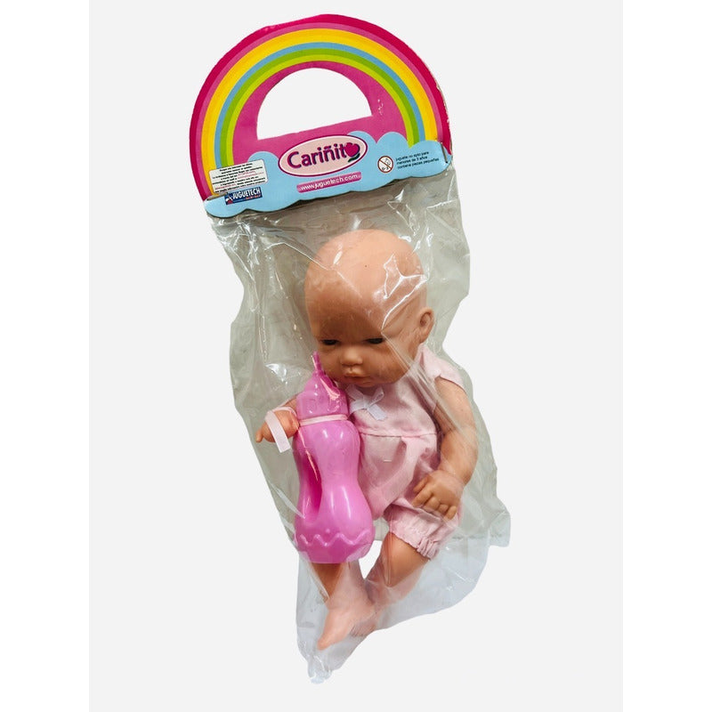 Muñeca Bebote Mi Nenito Con Enterito Y Mamadera Cariñito 290