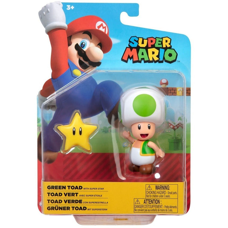 Muñeco Super Mario Figura Green Toad Articulada 10cm 40457