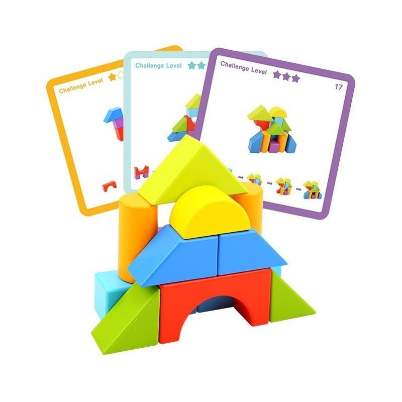 Block Game Encastre Piezas Madera Tooky Toy Ft717