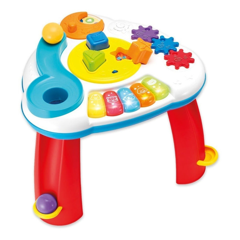 THISMY - Mesa musical de aprendizaje y ranura para juguetes de bebé de 6 a  12 meses, mesa de actividades para 1, 2, 3 años, 11.8 x 11.8 x 12.2