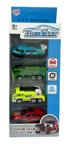 Camion De Rescate Set X4 Vehiculos 6676