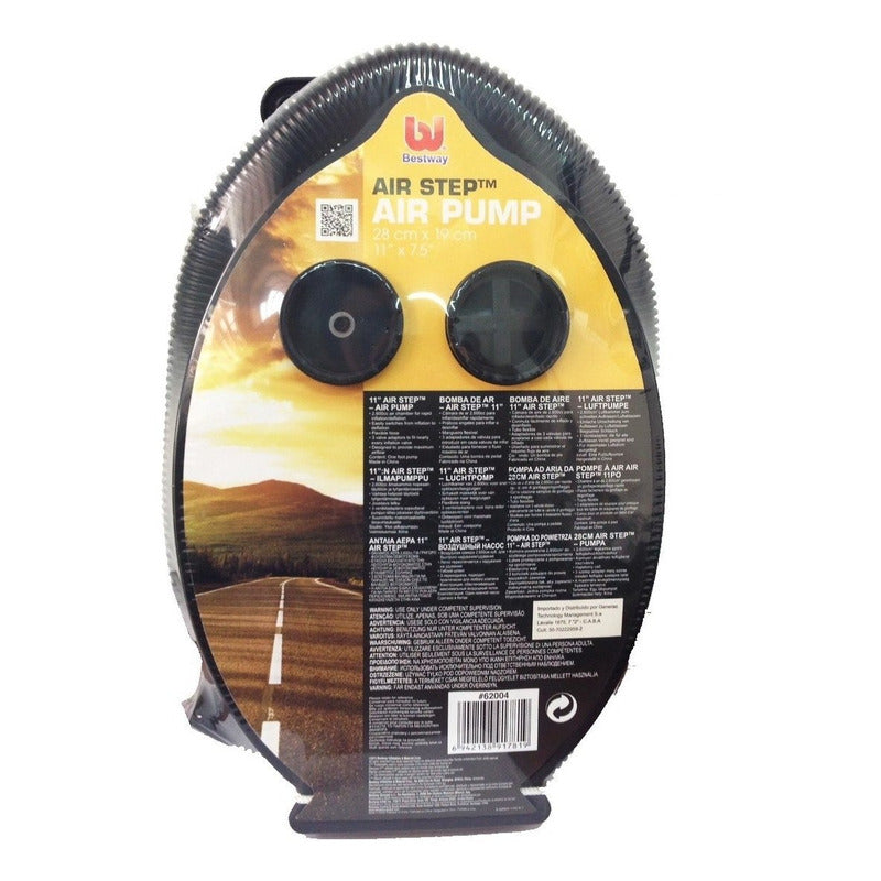 Inflador De Pie Bestway Con Fuelle 28x19cm Adaptador 3 Picos