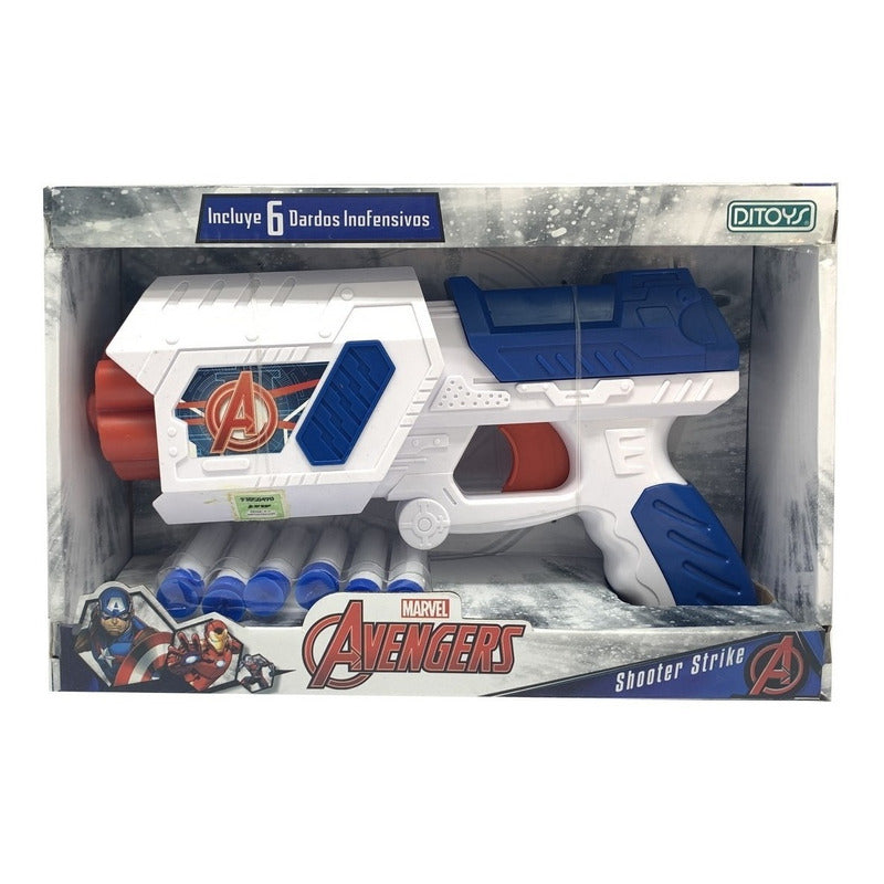Pistola Avengers Shooter Strike Con 6 Dardos Original Ditoys