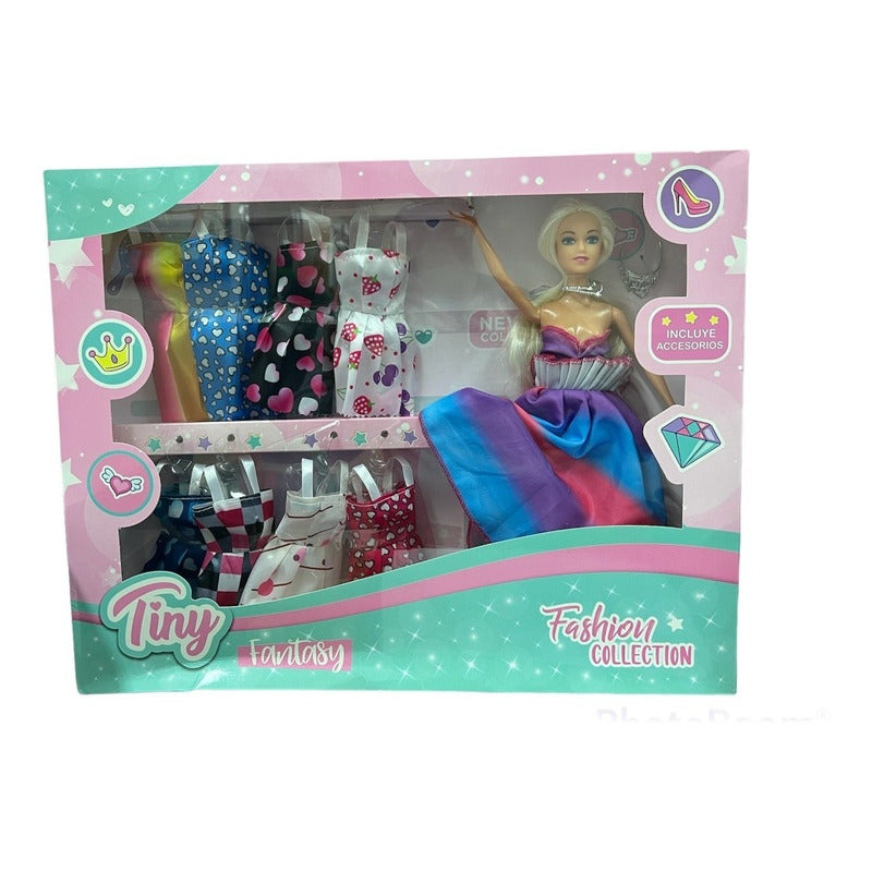Muñeca Tiny Fashion Collection Con Accesorios 53401
