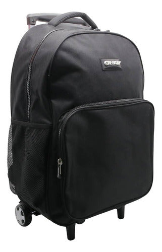 Mochila Con Carro Negro Liso 20'' Ck662 Original Cresko