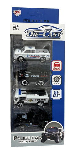 Camion De Policias Set X4 Vehiculos 6677